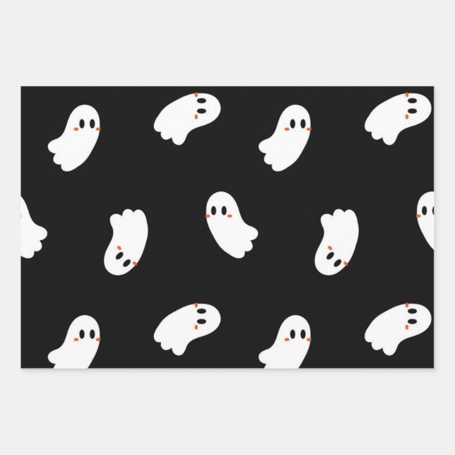 Ghost pattern wrapping paper sheet (Front)