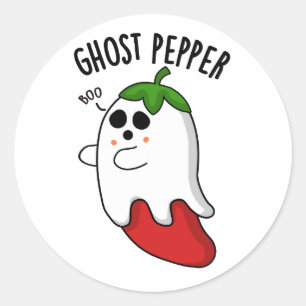 Ghost Pepper Funny Chilli Pun  Classic Round Sticker