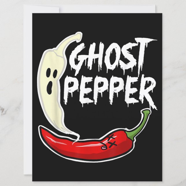 Ghost Pepper Funny Spicy Hot Halloween Ghost Peppe (Front)