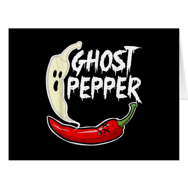 Ghost Pepper Funny Spicy Hot Halloween Ghost Peppe (Front Horizontal)