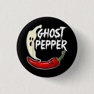 Ghost Pepper Funny Spicy Hot Halloween Ghost Peppe 3 Cm Round Badge