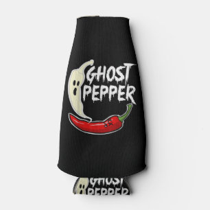 Ghost Pepper Funny Spicy Hot Halloween Ghost Peppe Bottle Cooler