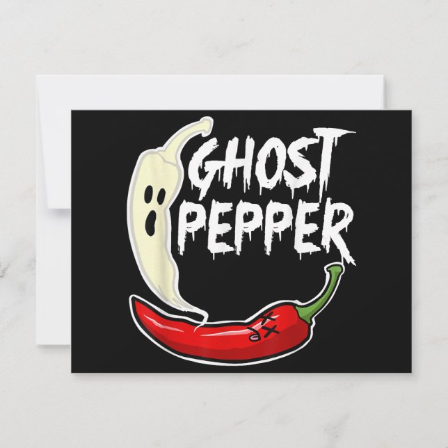 Ghost Pepper Funny Spicy Hot Halloween Ghost Peppe Holiday Card (Front)
