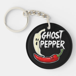 Ghost Pepper Funny Spicy Hot Halloween Ghost Peppe Key Ring