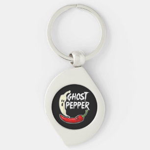 Ghost Pepper Funny Spicy Hot Halloween Ghost Peppe Key Ring