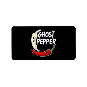 Ghost Pepper Funny Spicy Hot Halloween Ghost Peppe Label