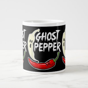 Ghost Pepper Funny Spicy Hot Halloween Ghost Peppe Large Coffee Mug