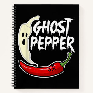 Ghost Pepper Funny Spicy Hot Halloween Ghost Peppe Notebook