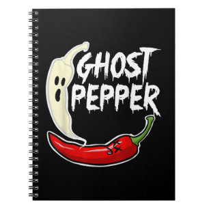 Ghost Pepper Funny Spicy Hot Halloween Ghost Peppe Notebook