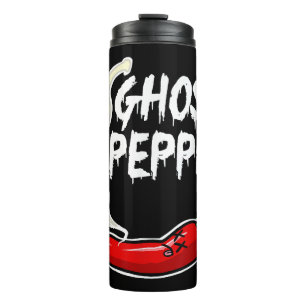 Ghost Pepper Funny Spicy Hot Halloween Ghost Peppe Thermal Tumbler