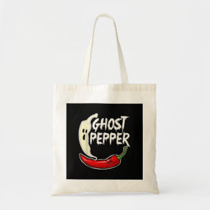 Ghost Pepper Funny Spicy Hot Halloween Ghost Peppe Tote Bag