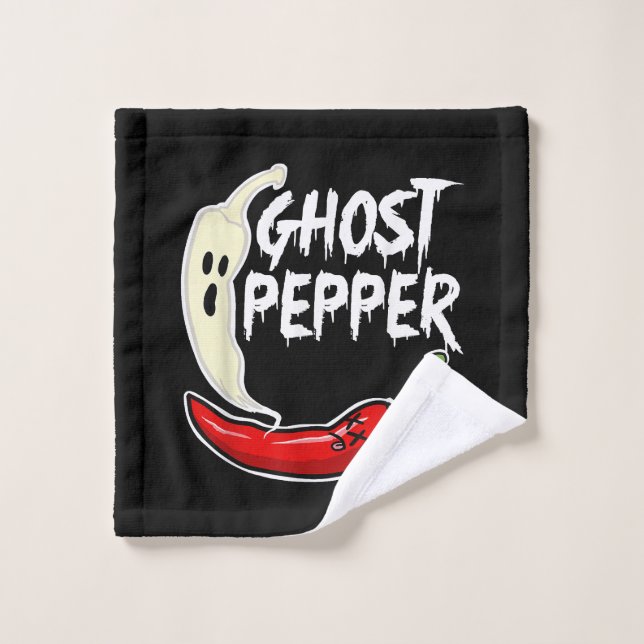 Ghost Pepper Funny Spicy Hot Halloween Ghost Peppe Wash Cloth (Wash Cloth)