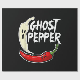 Ghost Pepper Funny Spicy Hot Halloween Ghost Peppe Wrapping Paper