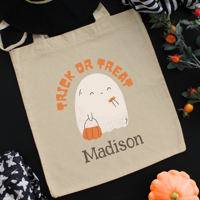Ghost Personalized Halloween Tote Bag (Creator Uploaded)