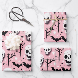 Ghost pink Helloween  Wrapping Paper Sheets