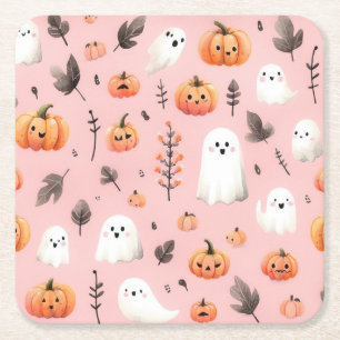 Ghost pink Helloween Wrapping Paper Sheets Square Paper Coaster