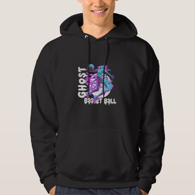 Ghost playing basketball hoodie (Front)