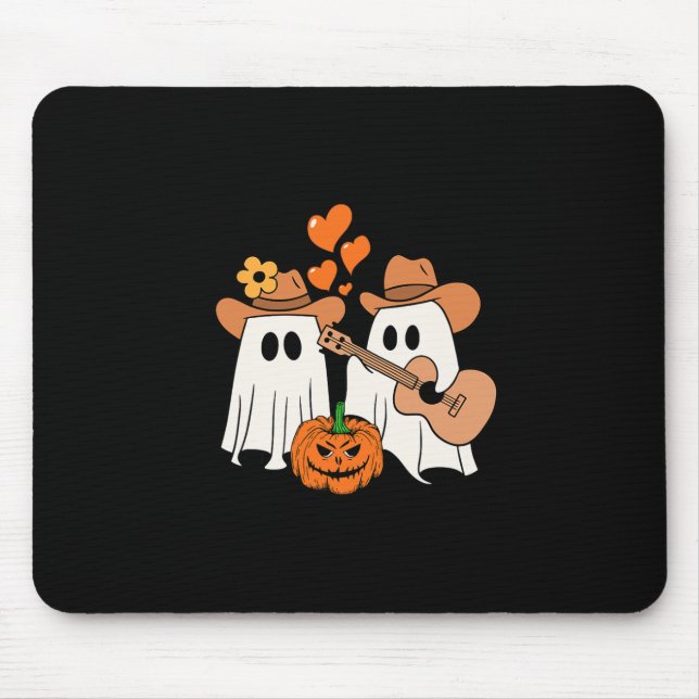 Ghost Playing Guitar For Halloween Lovers  Mouse Pad (Front)
