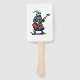 Ghost Playing Guitar � Spooky Music Halloween Tee Hand Fan