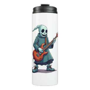Ghost Playing Guitar � Spooky Music Halloween Tee Thermal Tumbler
