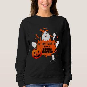 Ghost Pumkin Bat Creepy Halloween Costume I M Soci Sweatshirt