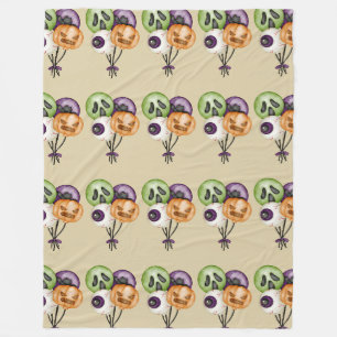 Ghost Pumpkin Balloons Fleece Blanket