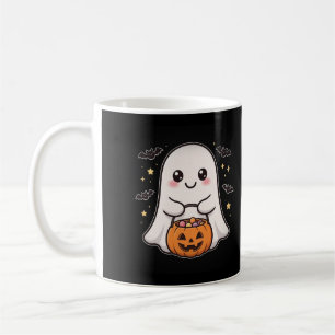 Ghost Pumpkin Candy Bucket Halloween Coffee Mug