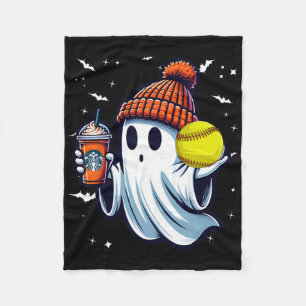 Ghost Pumpkin Drinks Beanie Fall Softll Lovers Hal Fleece Blanket