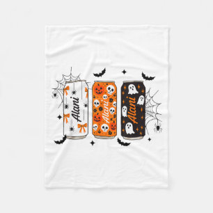 Ghost Pumpkin Sce Funny Halloween Energy Drink Can Fleece Blanket