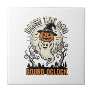 Ghost Pumpkin Shirt Vintage Halloween Engraving Te Ceramic Tile