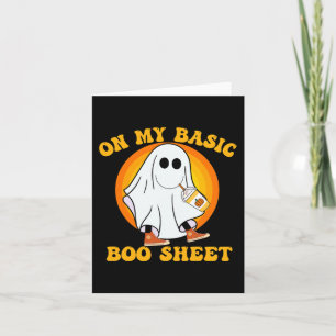 Ghost Pumpkin Spice Latte Fall Vibe Halloween Funn Card