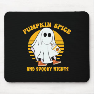 Ghost Pumpkin Spice Latte Fall Vibe Halloween Spoo Mouse Pad