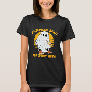 Ghost Pumpkin Spice Latte Fall Vibe Halloween Spoo T-Shirt