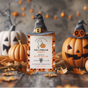 Ghost Pumpkin Spooky Halloween Party Invitation