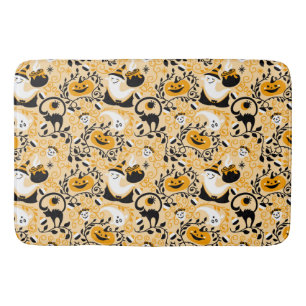 Ghost, Pumpkins and Black Cats  Bath Mat