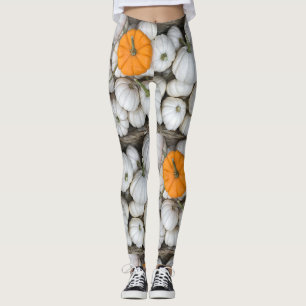 Ghost Pumpkins with a sneaky orange one Leggings