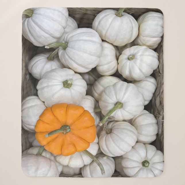 Ghost Pumpkins with a sneaky orange one Sherpa Blanket (Front)