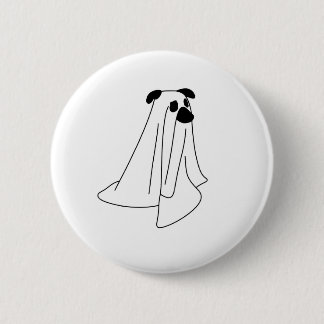 Ghost Pup Line Art Button