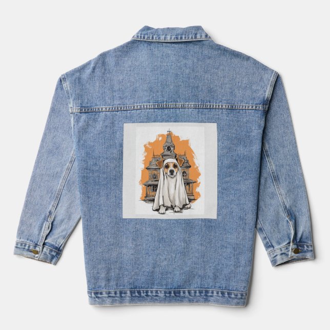 Ghost Pup � Spooky Dog Costume Denim Jacket (Back)