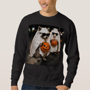 Ghost Racoon Opossum Spooky Trick or Treat Sweatshirt