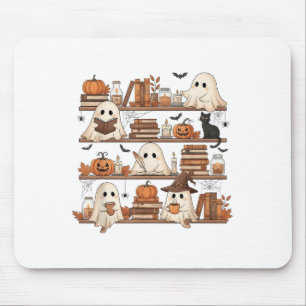 Ghost Reading Book Lovers Library Halloween Spooky Mouse Pad