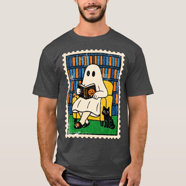 Ghost Reading Book T-Shirt (Front)