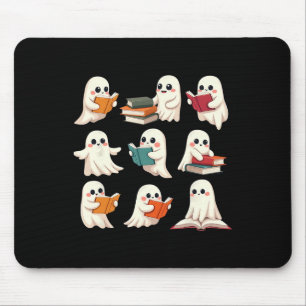 Ghost Reading Books Halloween Books Lover Teacher Mouse Pad