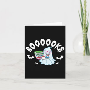 Ghost Reading Books Halloween Costume For Teacher Card