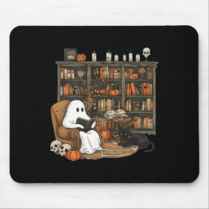 Ghost Reading Books Librarian Teacher Halloween Mouse Pad