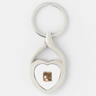 Ghost Reading in Cozy Halloween Library Classic T- Key Ring