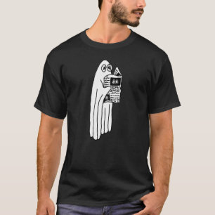 Ghost Reading Newspaper T-Shirt