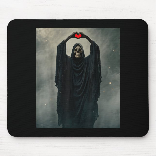 Ghost red heart hand scary face horror poster mouse pad (Front)