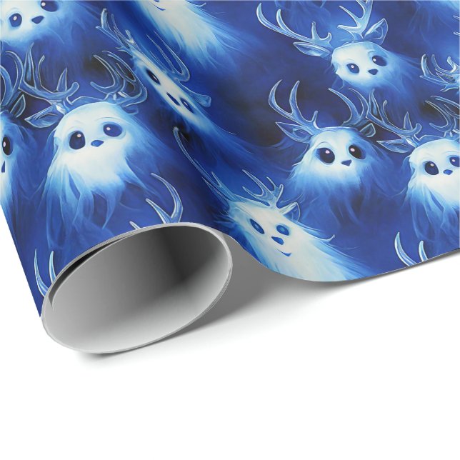 Ghost Reindeer - A Spooky Gothmas Wrapping Paper (Roll Corner)