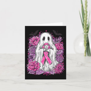 Ghost Ribbon Breast Cancer Awareness Halloween Flo Card